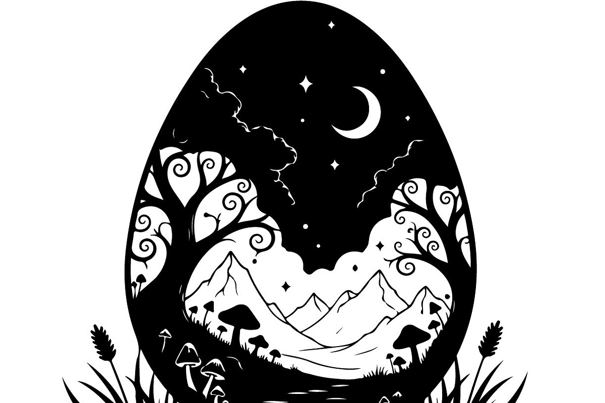 Night Landscape Egg Silhouette Bundl, an Illustration by Designs_River (Photo 21 of 22)