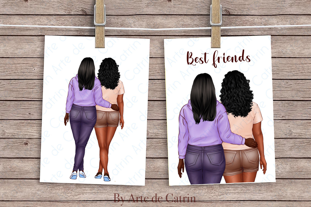 My Best Friends Clipart, Besties Art, a Person Illustration by ArtedeCatrin (Photo 11 of 11)