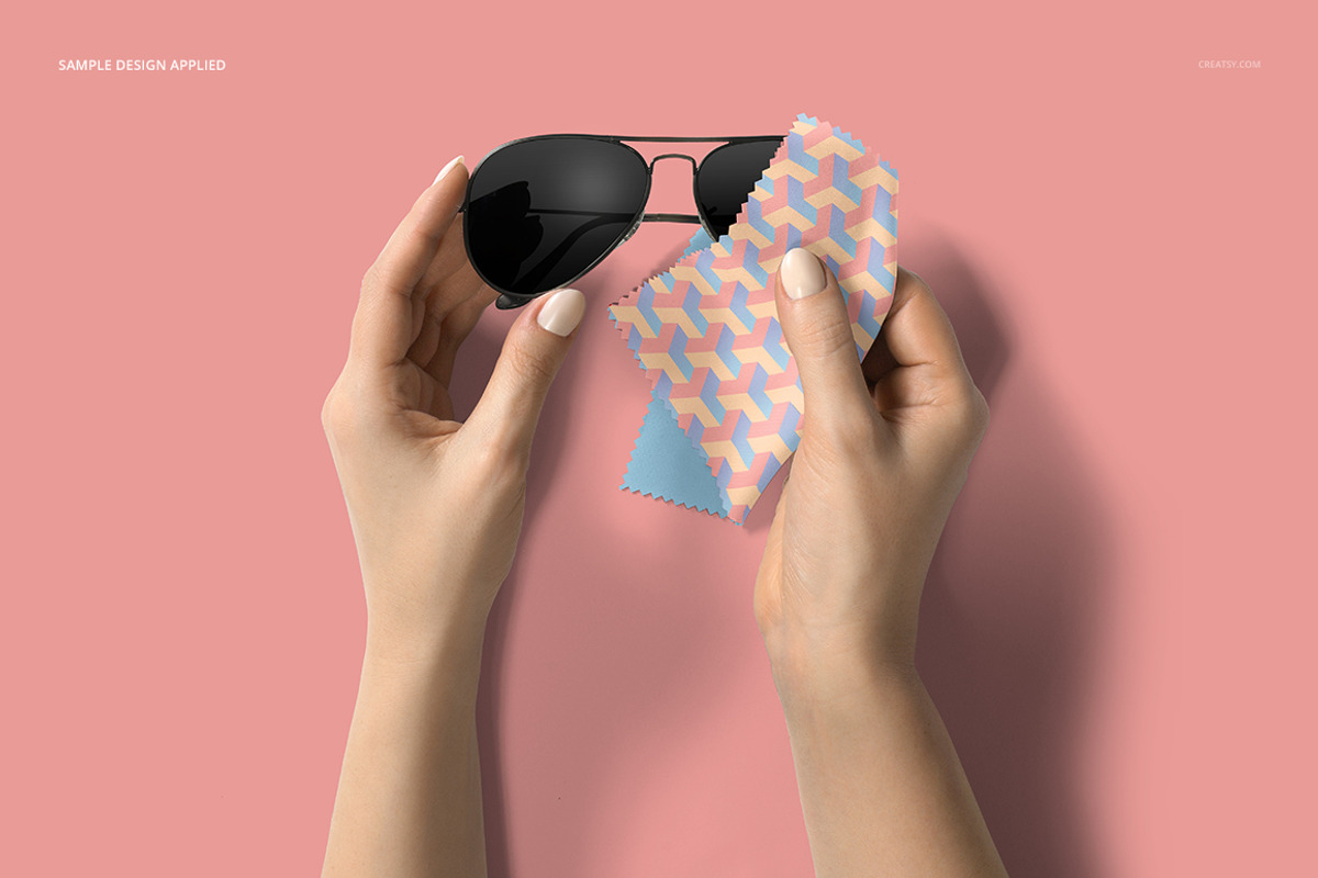 Glasses Cleaning Cloth Mockup, a Merchandise Mockup by creatsy5 (Photo 8 of 16)