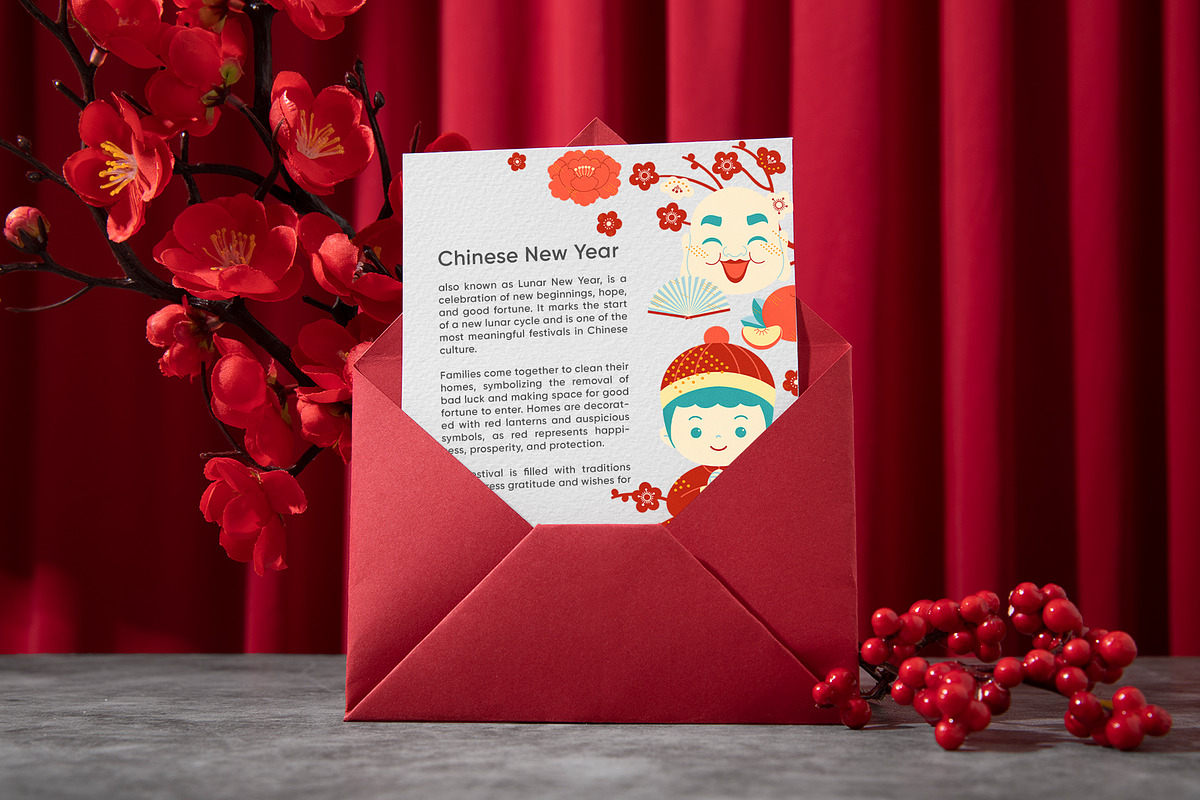 Minimal Chinese New Year Vibes, a Seasonal Illustration by CreativeValuation (Photo 8 of 11)