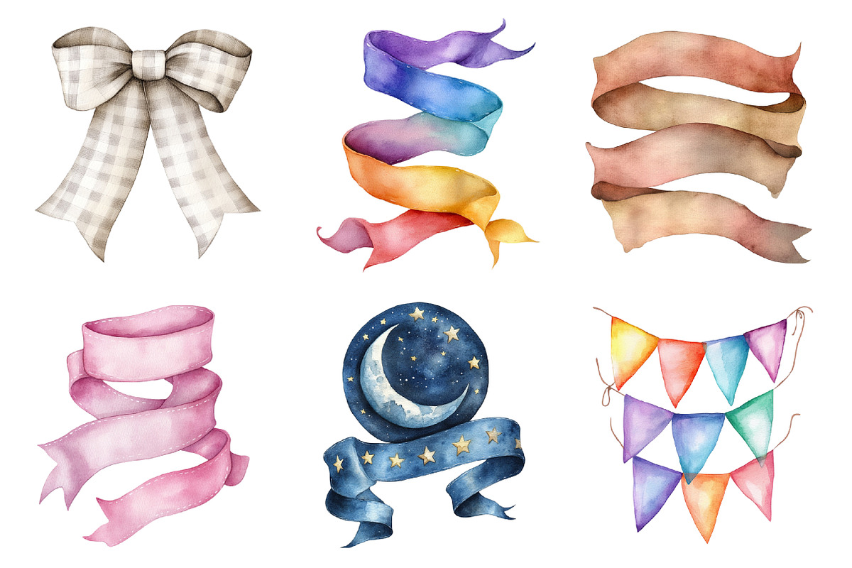 Nursery Ribbon Banner Clipart PNG, an Illustration by SinaCreation (Photo 3 of 5)