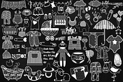 Chalk Baby Doodles ClipArt, a Food Illustration by FrankiesDaughtersDesign (Thumbnail 1 of 5)