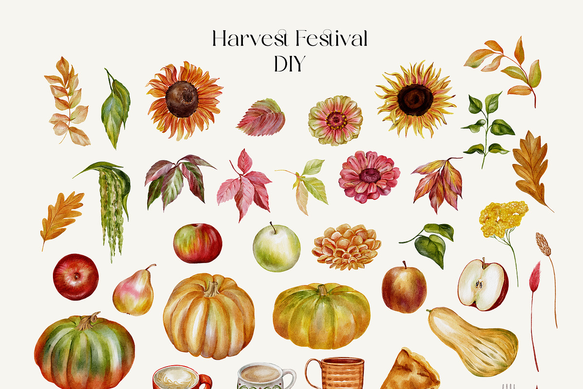Harvest Festival Autumn Watercolor, a Seasonal Illustration by Catch the Dream Art (Photo 3 of 12)