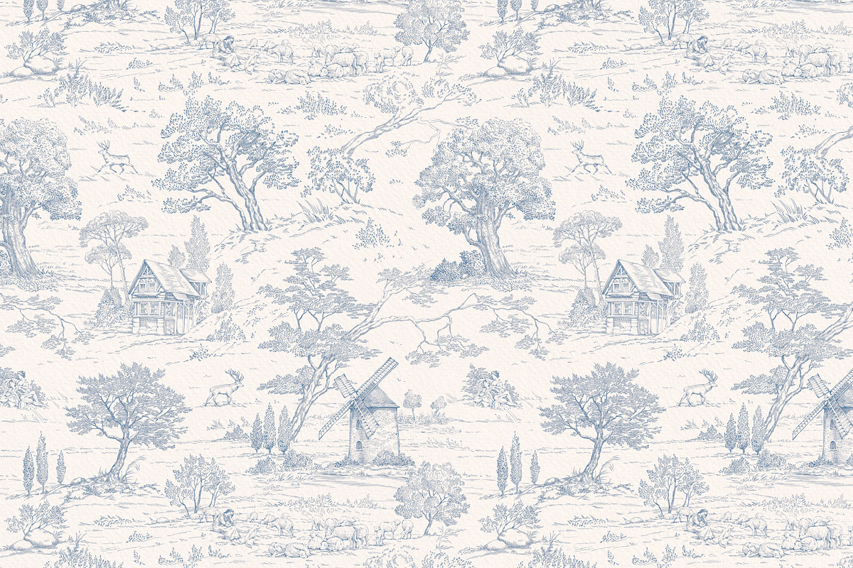 Toile de Jouy Graphic Vector Pattern, a Pattern Graphic by Ekaproeka (Photo 2 of 9)