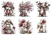Whimsical Spring Bunny Clipart, an Illustration by Dream Creation (Thumbnail 6 of 7)