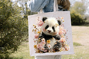 Watercolor Spring Panda Clipart PNG, an Illustration by Canvas Craft (Thumbnail 5 of 7)