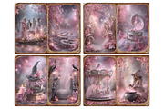 Pink Halloween Junk Journal Pages, a Seasonal Illustration by Print Haven Mochi Vintage (Thumbnail 4 of 11)