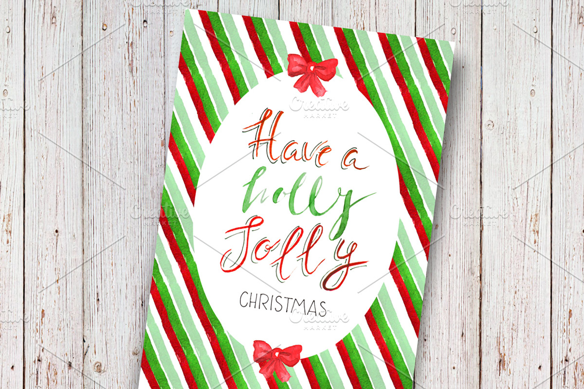Holly jolly Christmas card, a Card Template by Inna Vinchenko Designs (Photo 2 of 3)
