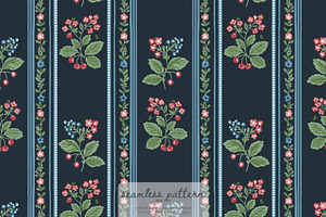 olk berry stripe seamless pattern