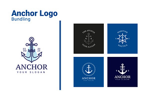 Nautical Anchor Badge Logo Bundle, a Branding & Logo Template by Dyn Studio