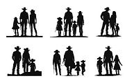 A Cowboy Family Silhouettes Set, a Person Illustration by Gfx Expert Team (Thumbnail 3 of 3)