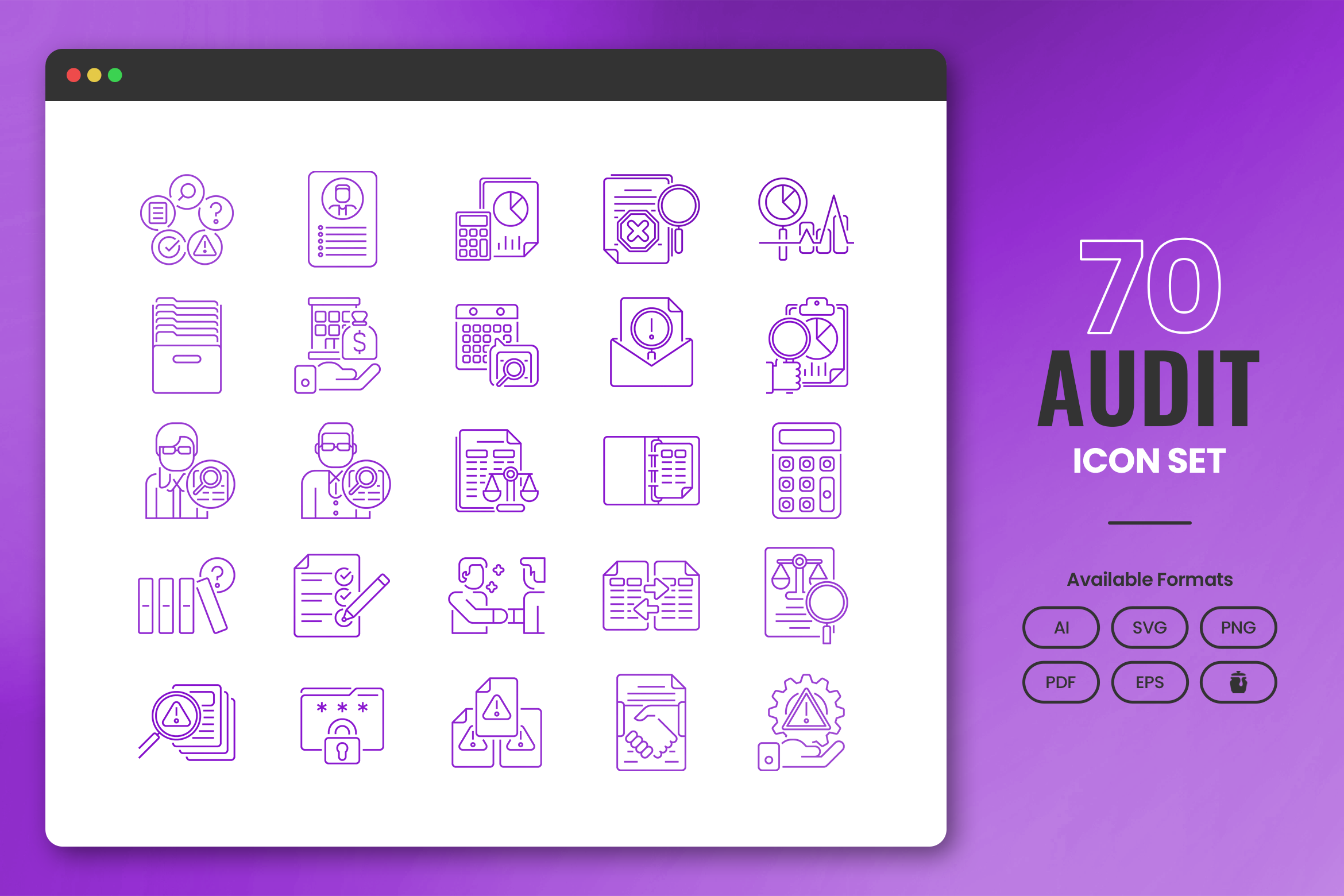 70 Audit Icon Set