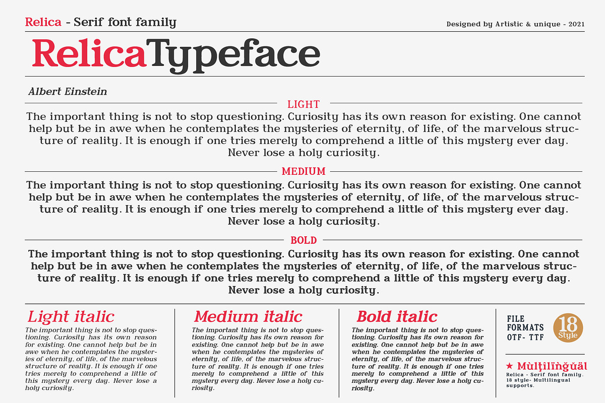 Relica - Serif font family, a Serif Font by Artistic & Unique (Photo 8 of 15)