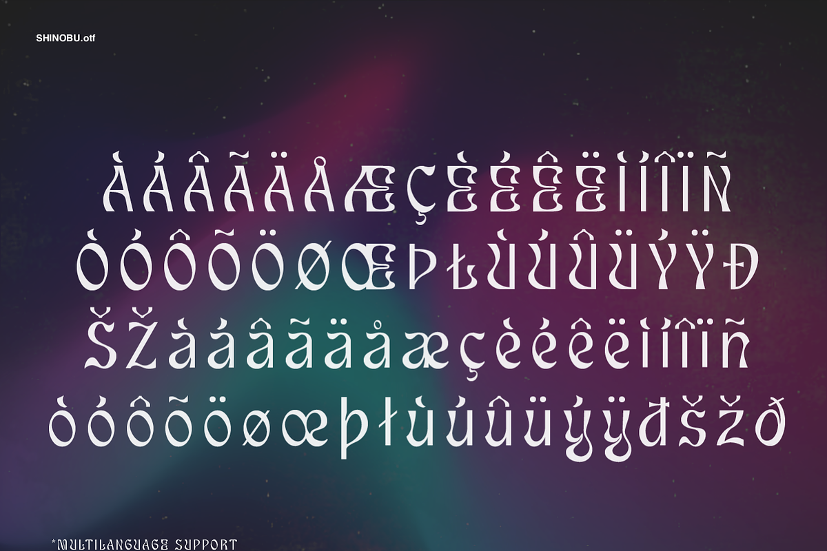 Shinobu - Elegant Psychedelic Font, a Font by Lurinzu Studios (Photo 2 of 10)