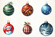 Christmas Balls Ornaments Clipart, an Illustration by DreamCafeArt (Thumbnail 7 of 8)