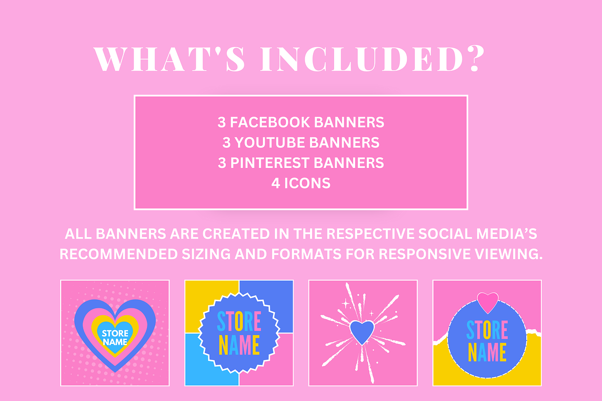 Colorful Social Media Banners, a Social Media Template by SunshineStudioBoutique (Photo 3 of 9)