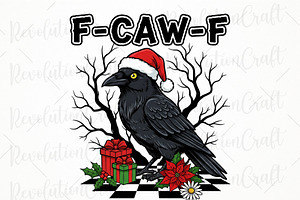 Christmas F-Caw-F, Funny Crow PNG, an Illustration by OK Design