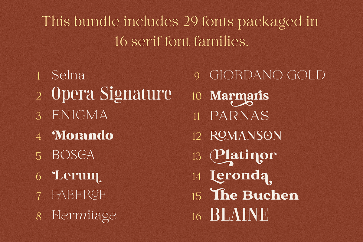 Elegant Serif Bundle, a Serif Font by Larin Type Co. (Photo 2 of 18)
