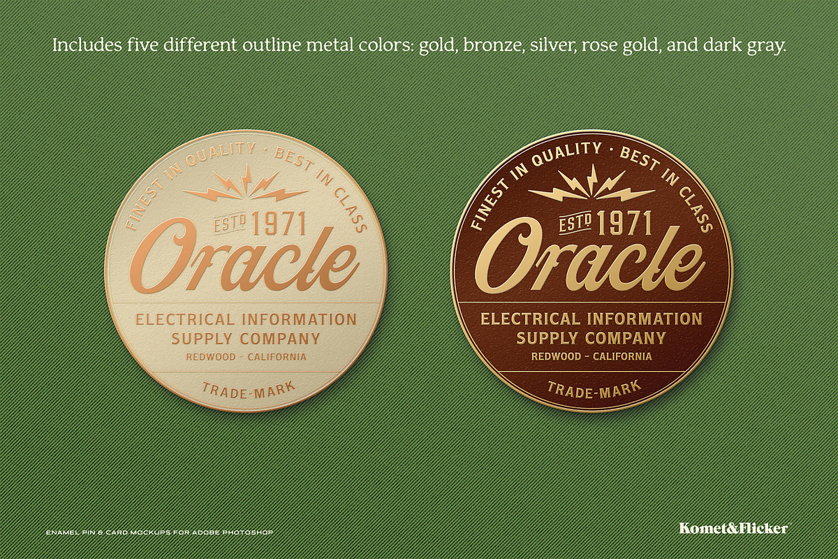 Enamel Pin & Card Mockups, a Merchandise Mockup by Komet & Flicker (Photo 8 of 18)