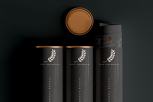 Rolled Paper & Tube Mockup