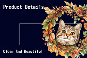 Cute Autumn Cat Sublimation Clipart, an Illustration by CitraGraphics (Thumbnail 5 of 5)