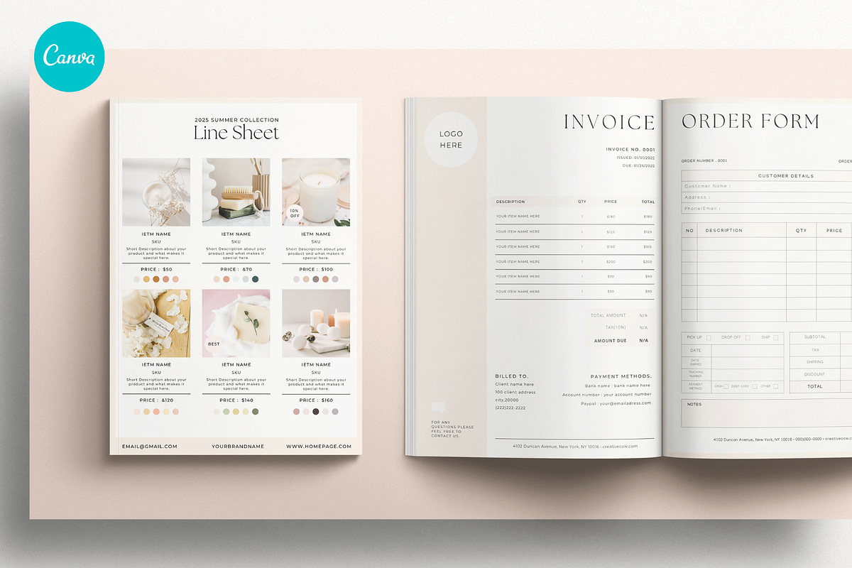 Wholesale Line Sheet Canva Template, a Flyer Template by Hellohastore (Photo 1 of 11)