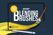 30 Procreate Color Blending Brushes, a Brush Add-On by BrushBoy (Thumbnail 1 of 6)
