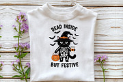 Sarcastic Halloween Cat Dead Inside, an Illustration by DreamCafeArt (Thumbnail 4 of 7)