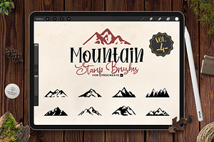 Mountain Stamp Brushes for Procreate