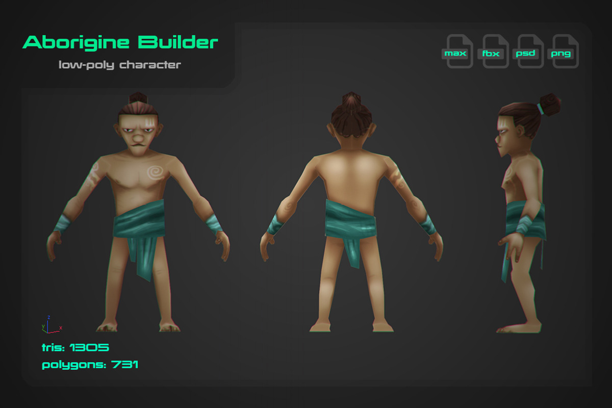 Aborigine Builder, a Characters & Person 3D Model by stallfish's art store (Photo 2 of 4)