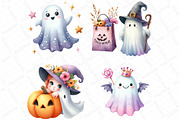 Cute Halloween Ghost Clipart, an Illustration by DreamPrint404 (Thumbnail 4 of 4)