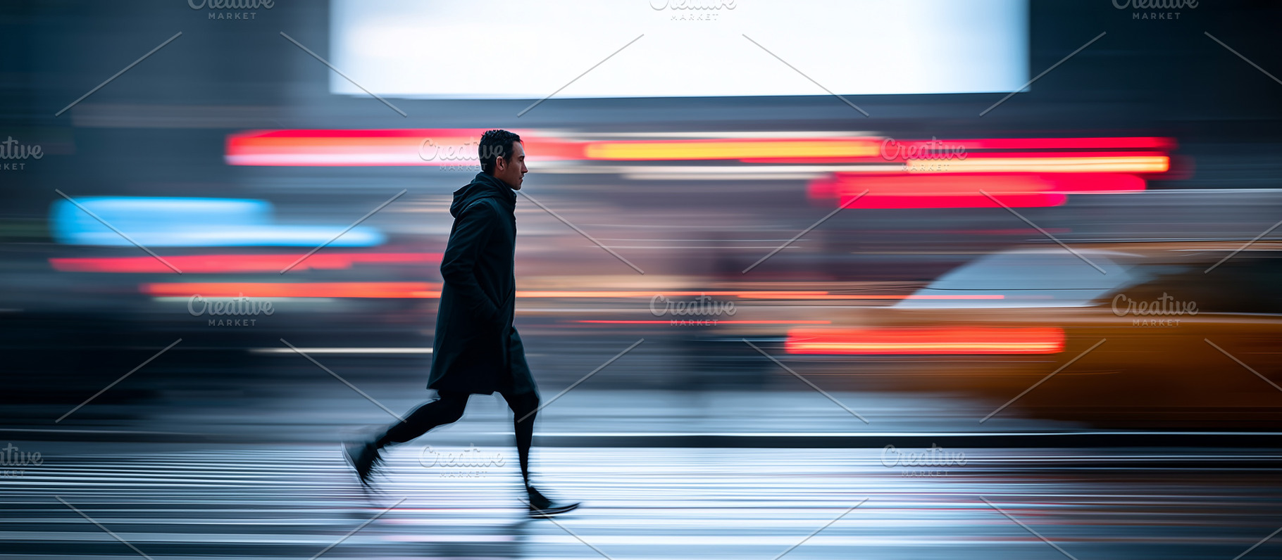 Person walking in a busy city street, a Person Photo by MistyDay