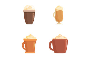 Assortment Of Warm Coffee Drinks