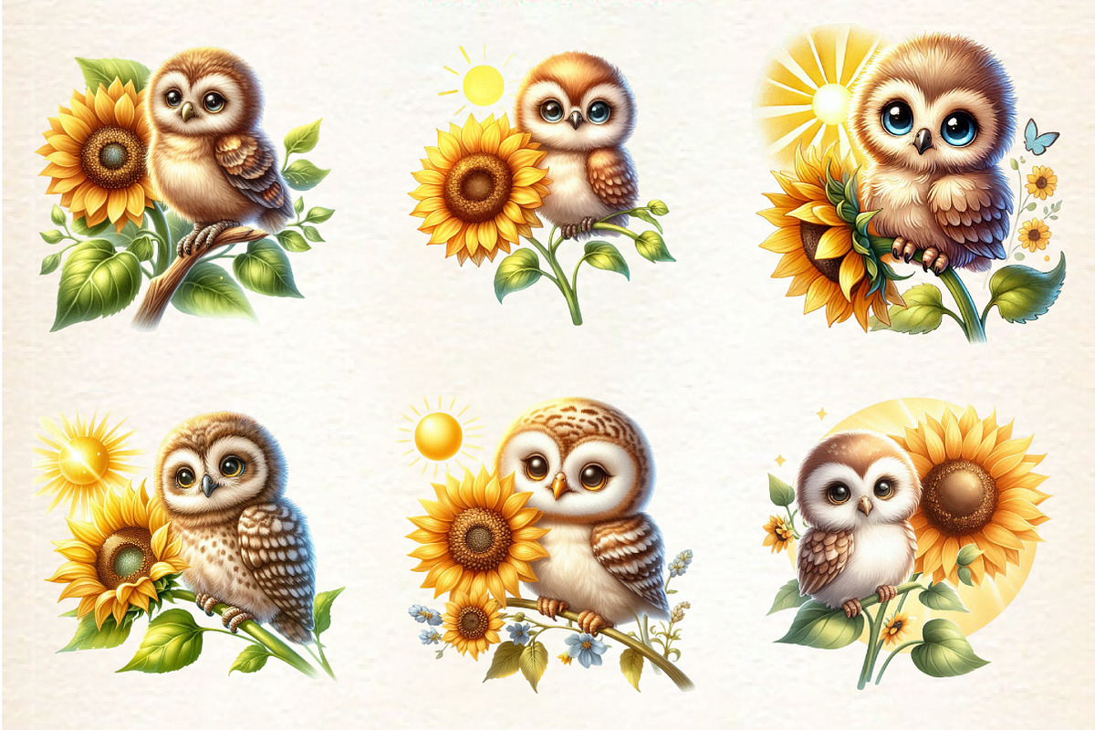 Spring Animal Sunflowers Sublimation, an Illustration by DreamArtGraphic (Photo 2 of 4)