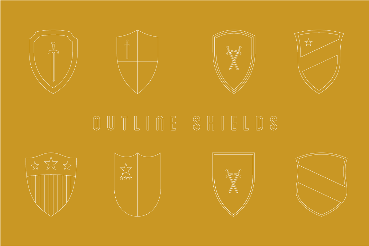 8 Colorful Vector Shields, an Illustration by The Petim (Photo 2 of 2)