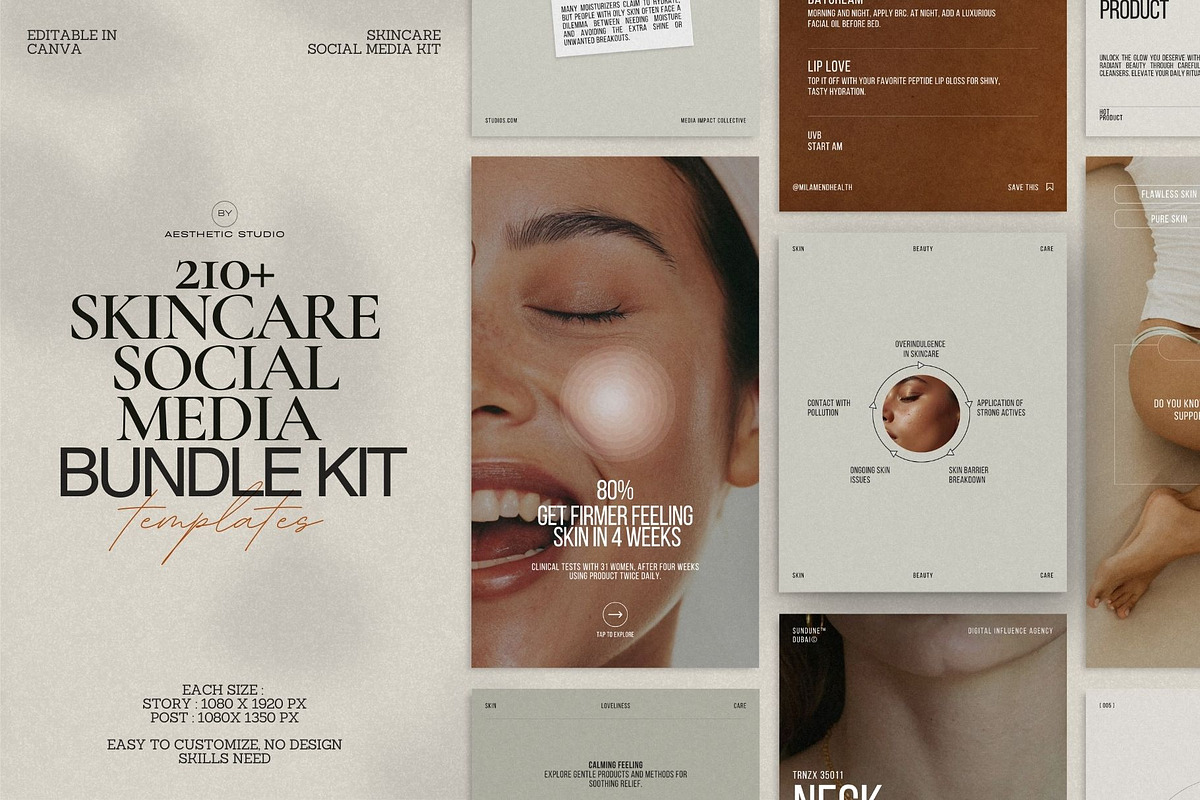 Elegant Skincare Bundle in Canva