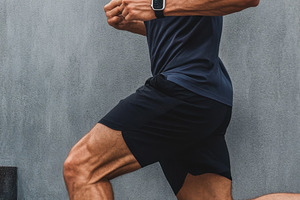 Man running stairs workout, a Photo by Beautiful things