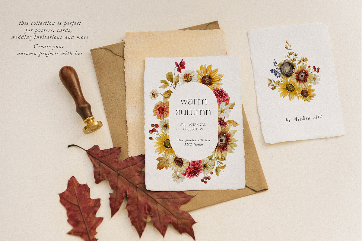 Warm Autumn - watercolor collection, a Seasonal Illustration by AleksaArt (Photo 2 of 17)
