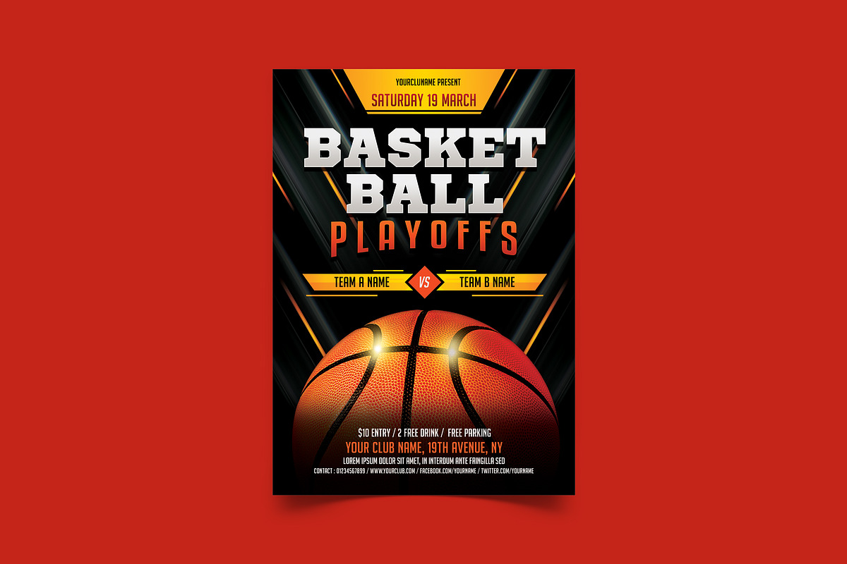 Basketball Playoffs, a Flyer Template by DesignWorkz