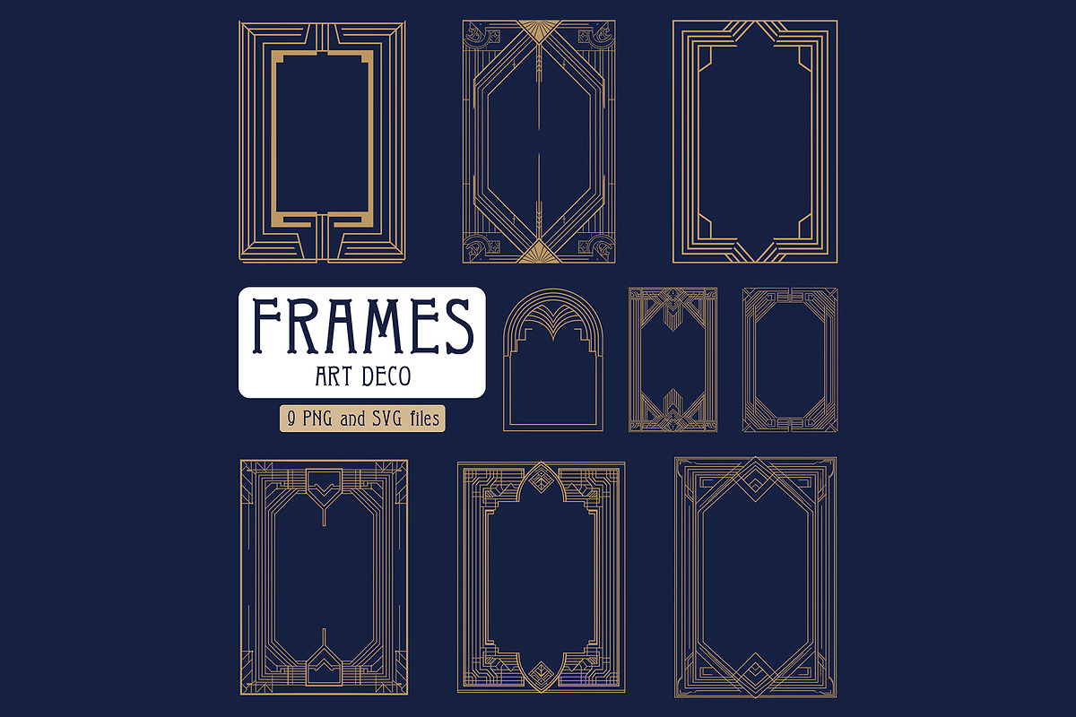 Art Deco 9 Vertical Frames, a Decorative Illustration by Stanislav Kharchevskyi (Photo 1 of 3)