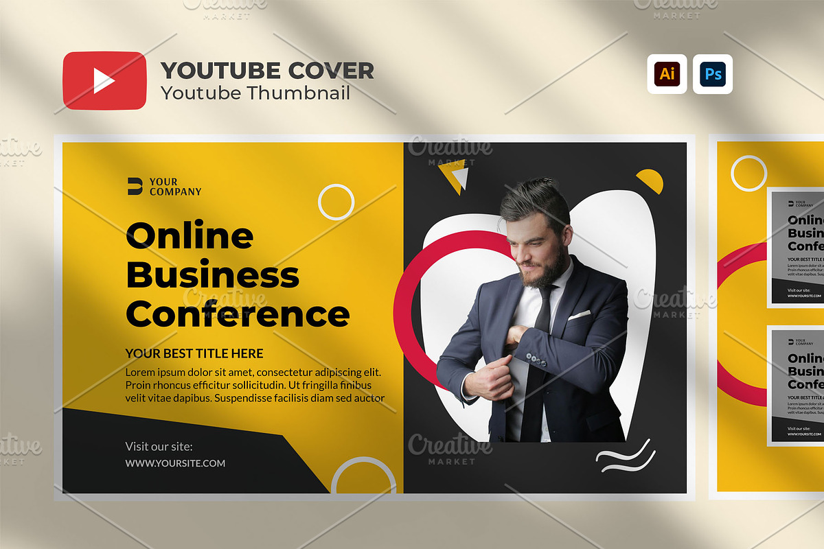 Creative Youtube Thumbnail Template, a Social Media Template by hekenostudio (Photo 1 of 4)