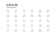 Set line icons of grain, an Outline Icon by motorama (Thumbnail 2 of 2)