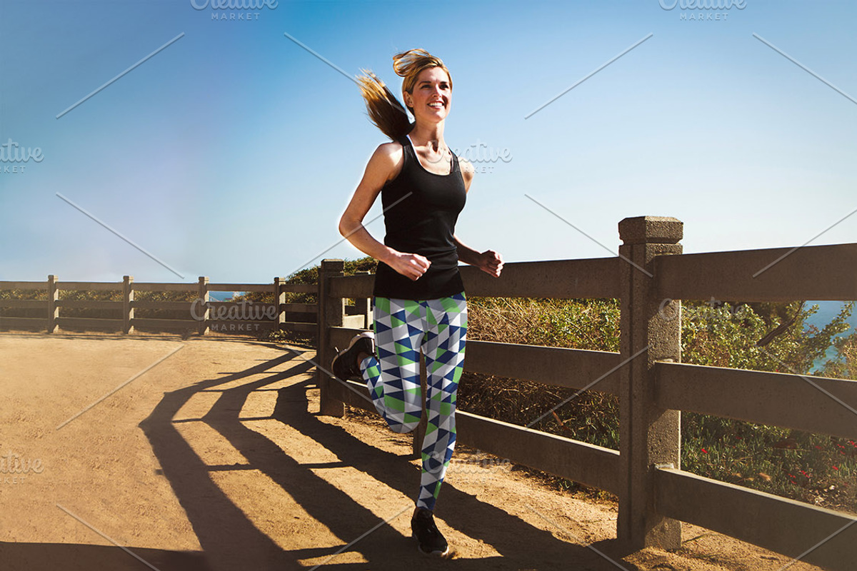 Running Women - Leggings Mock-Up, a Bottom Mockup by dedpixel supply co. (Photo 2 of 2)