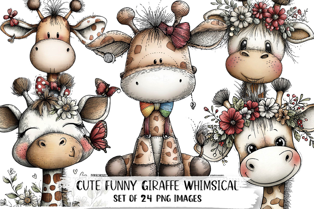 Cute Funny Giraffe - Whimsical Clipa, an Illustration by DreamPrint404 (Photo 1 of 5)