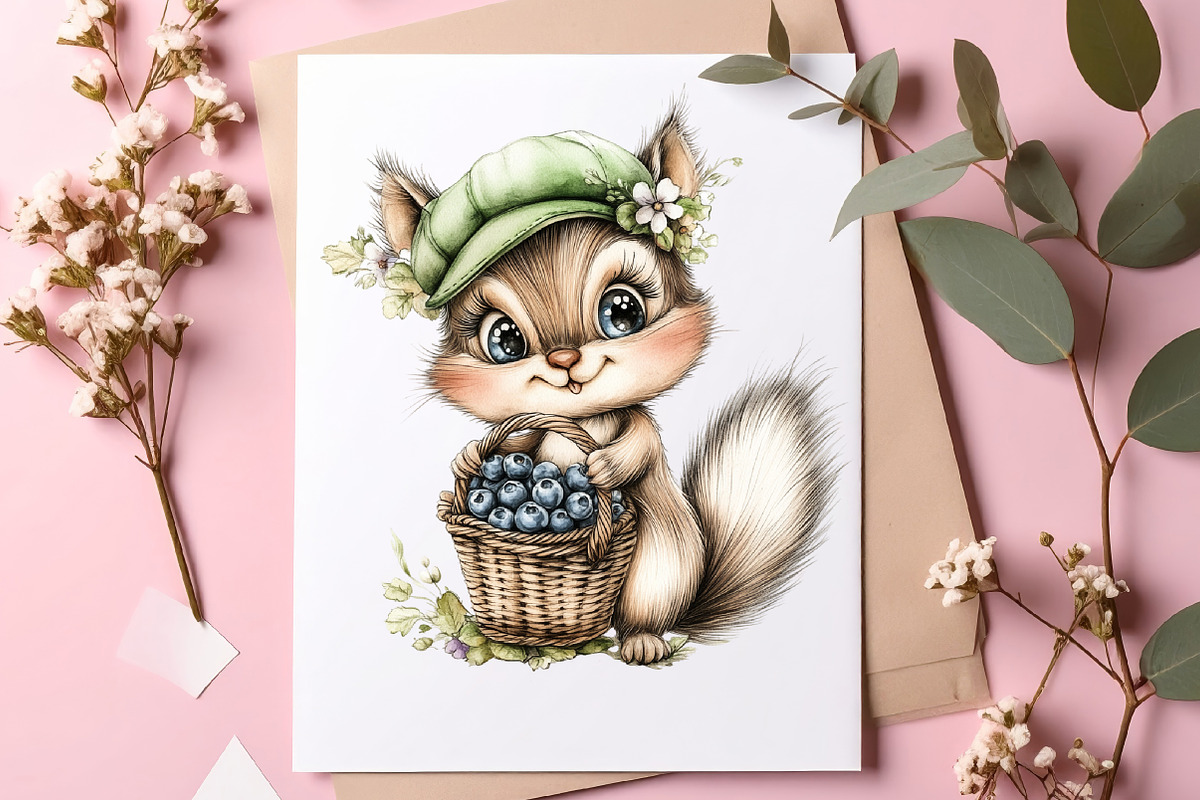 Summer Woodland Animals Clipart, an Illustration by SinaCreation (Photo 7 of 9)