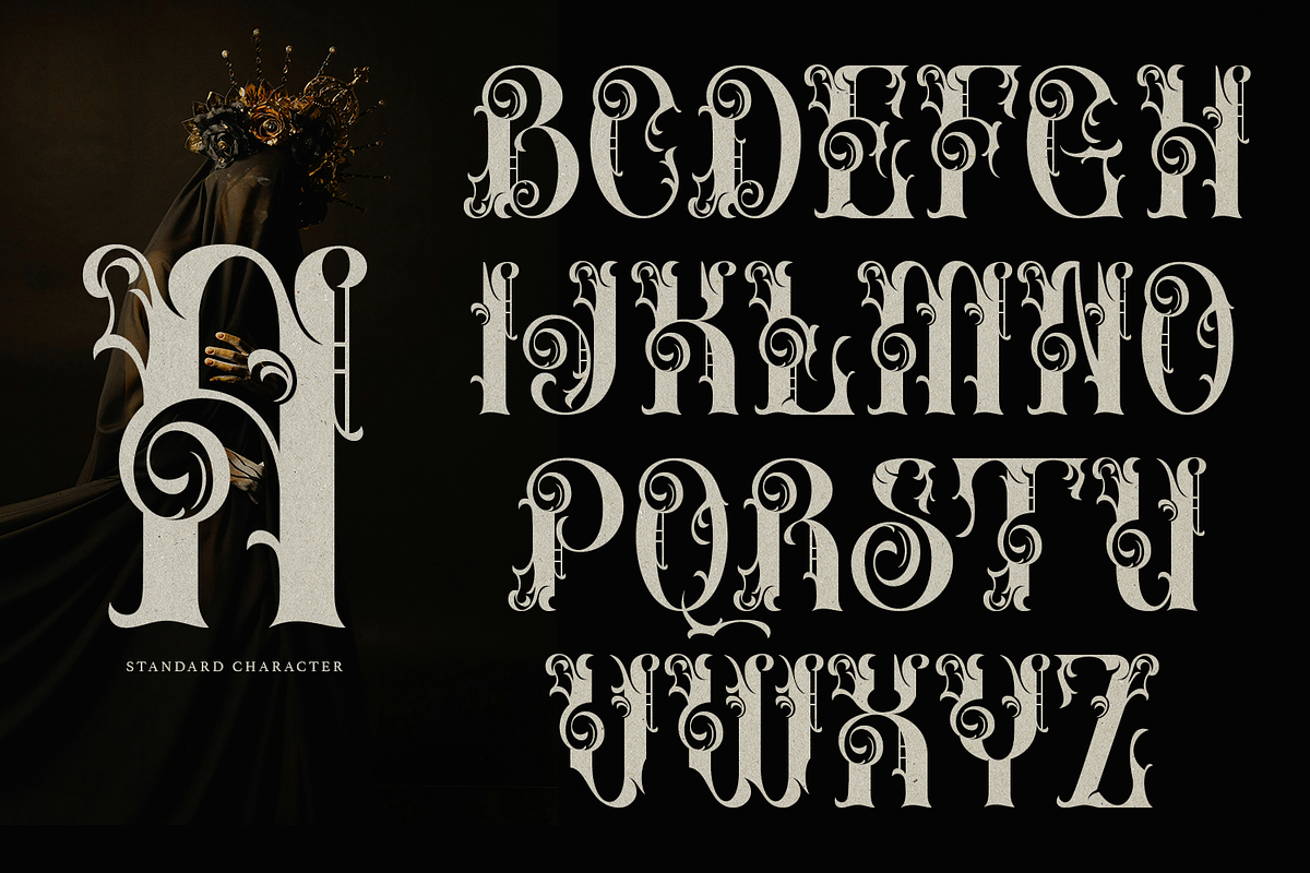 Heritangle Victorian Font, a Blackletter Font by madeDeduk (Photo 4 of 11)