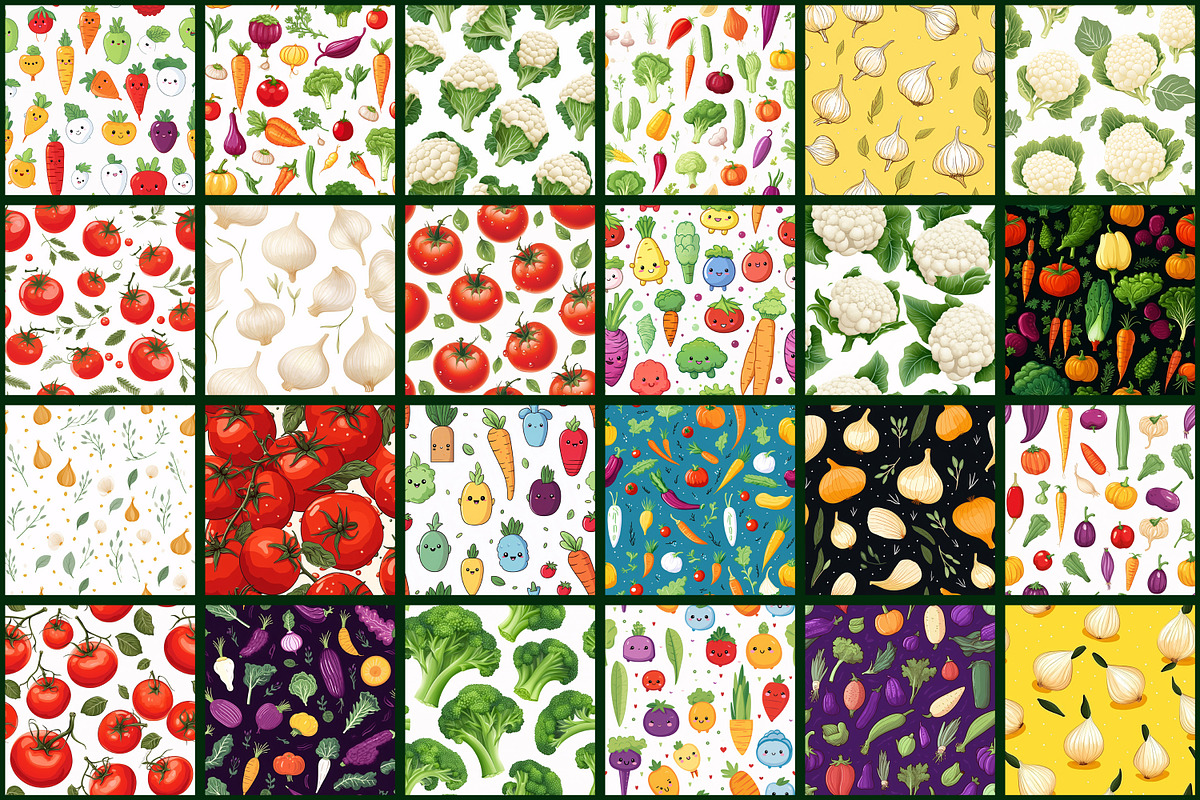 Vegetables Pattern, a Pattern Graphic by Forhadx5 (Photo 10 of 12)