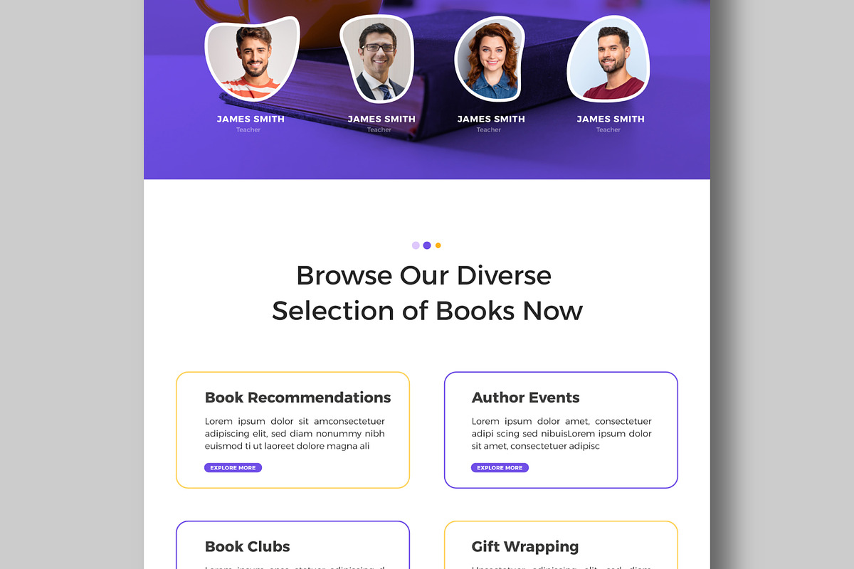 Landing Page Book Shop, a Landing Page Template by MightyDesign (Photo 3 of 10)