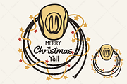 Cowboy Christmas Western Bundle SVG, a Seasonal Illustration by TanchaArt (Thumbnail 1 of 9)