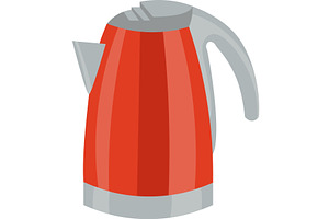 Electric kettle vector icon isolated, an Illustration by Sky Pics Studio